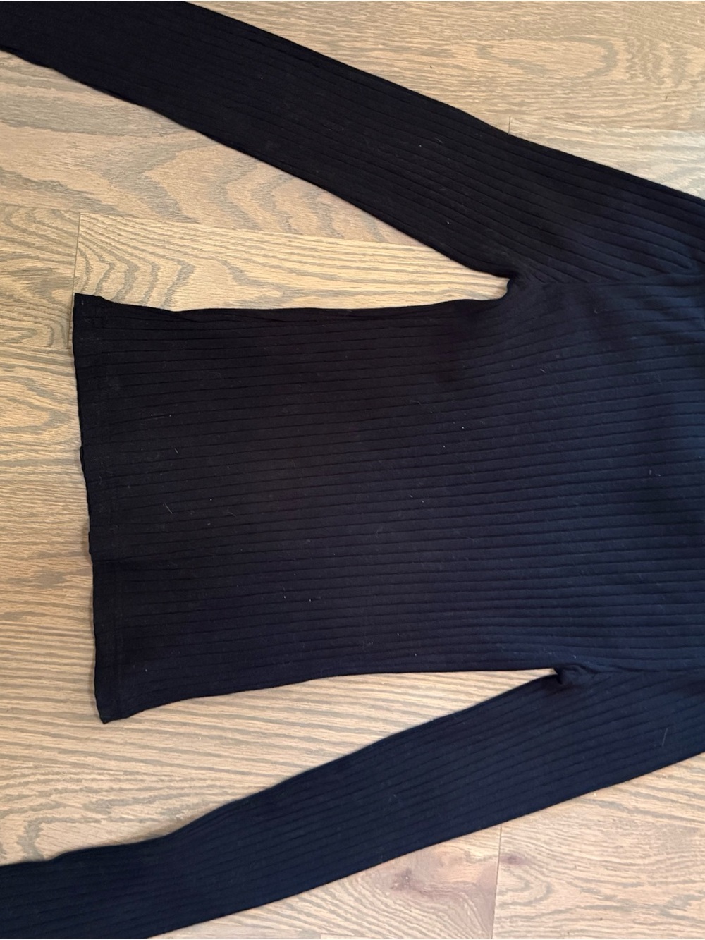 Rails - Black Ribbed One-Shoulder Long Sleeve Top - Picture 4 of 4